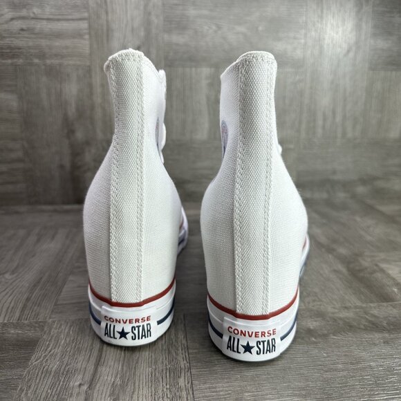 Converse CTAS Women's  size 10 White Canvas Wedge Shoes - Picture 6 of 8